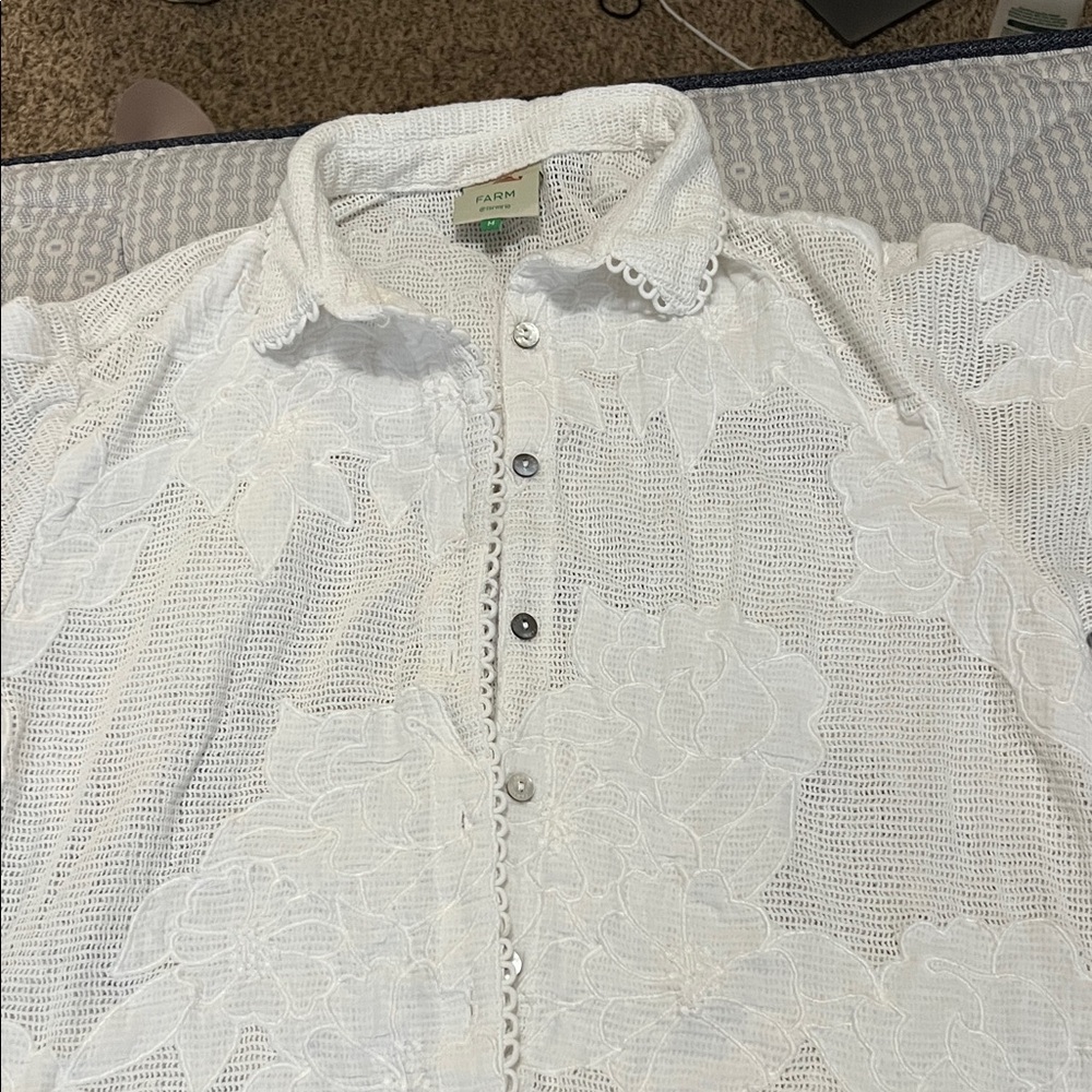 Farm Rio White Flower Shirt